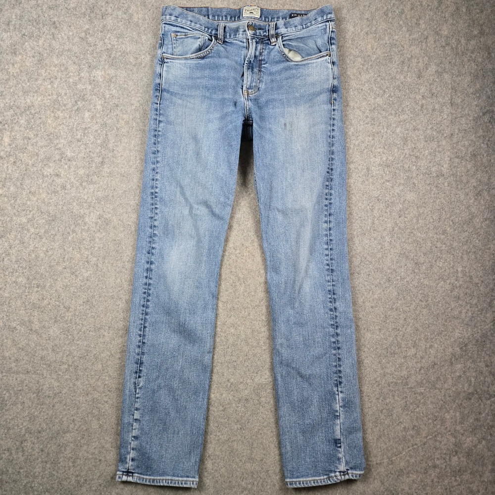 Faherty Jeans Mens 31x32 Blue Denim Straight Leg Light Wash Coastal Casual